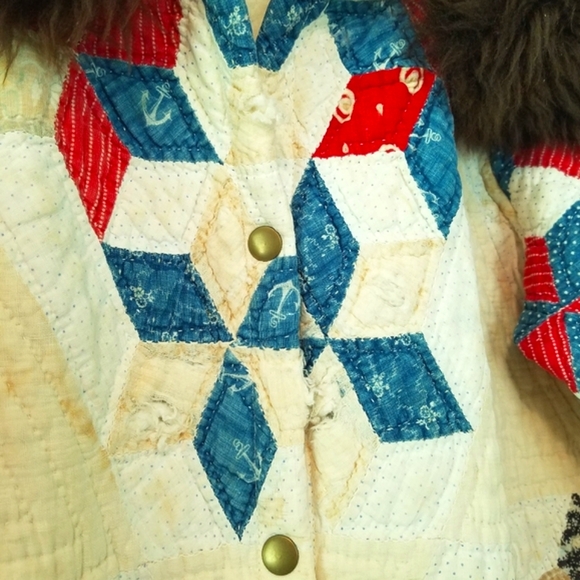 NWOT Mabel And Snow Quilt Coat Genuine Sheepskin Collar Size Small / Med… - Picture 5 of 9